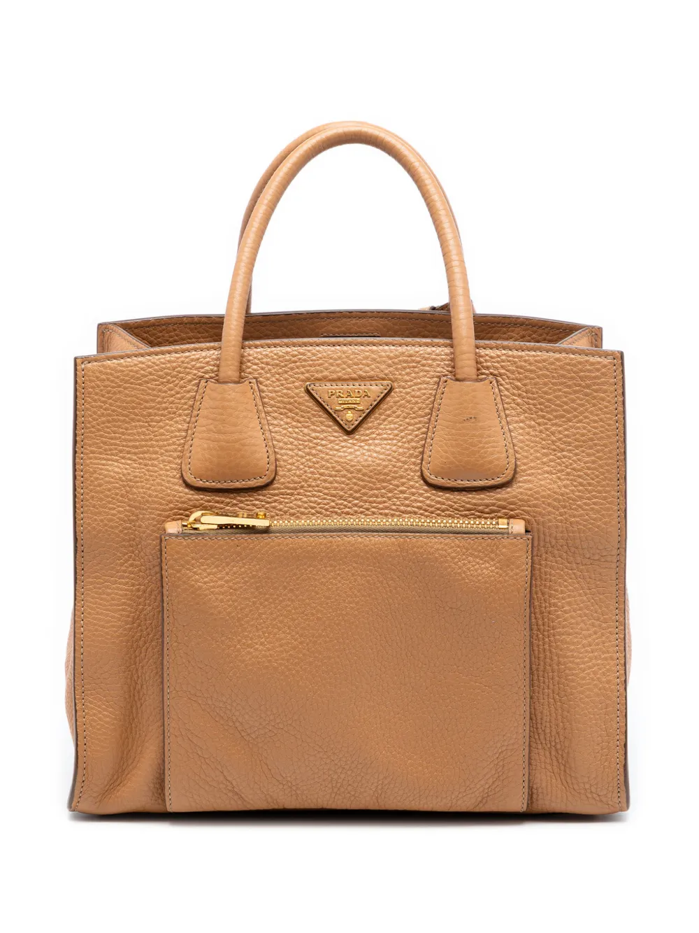 Prada Pre-Owned 2010-2025 Vitello Daino Front Pocket Open Convertible Tote satchel - Toni neutri