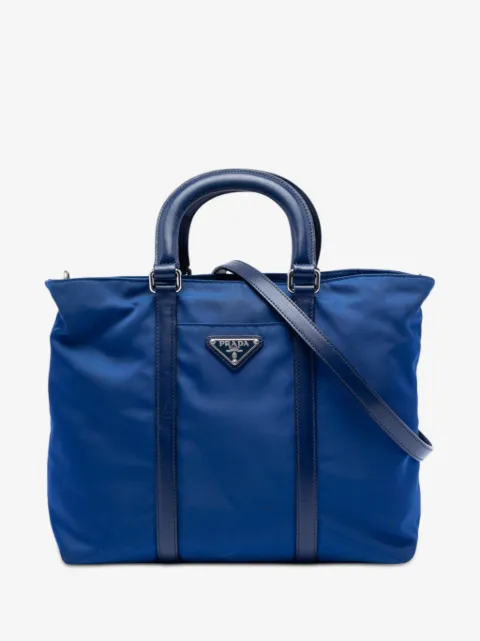 Prada Pre-Owned 2013-2026 Vitello Tessuto Satchel-Tasche mit Besatz
