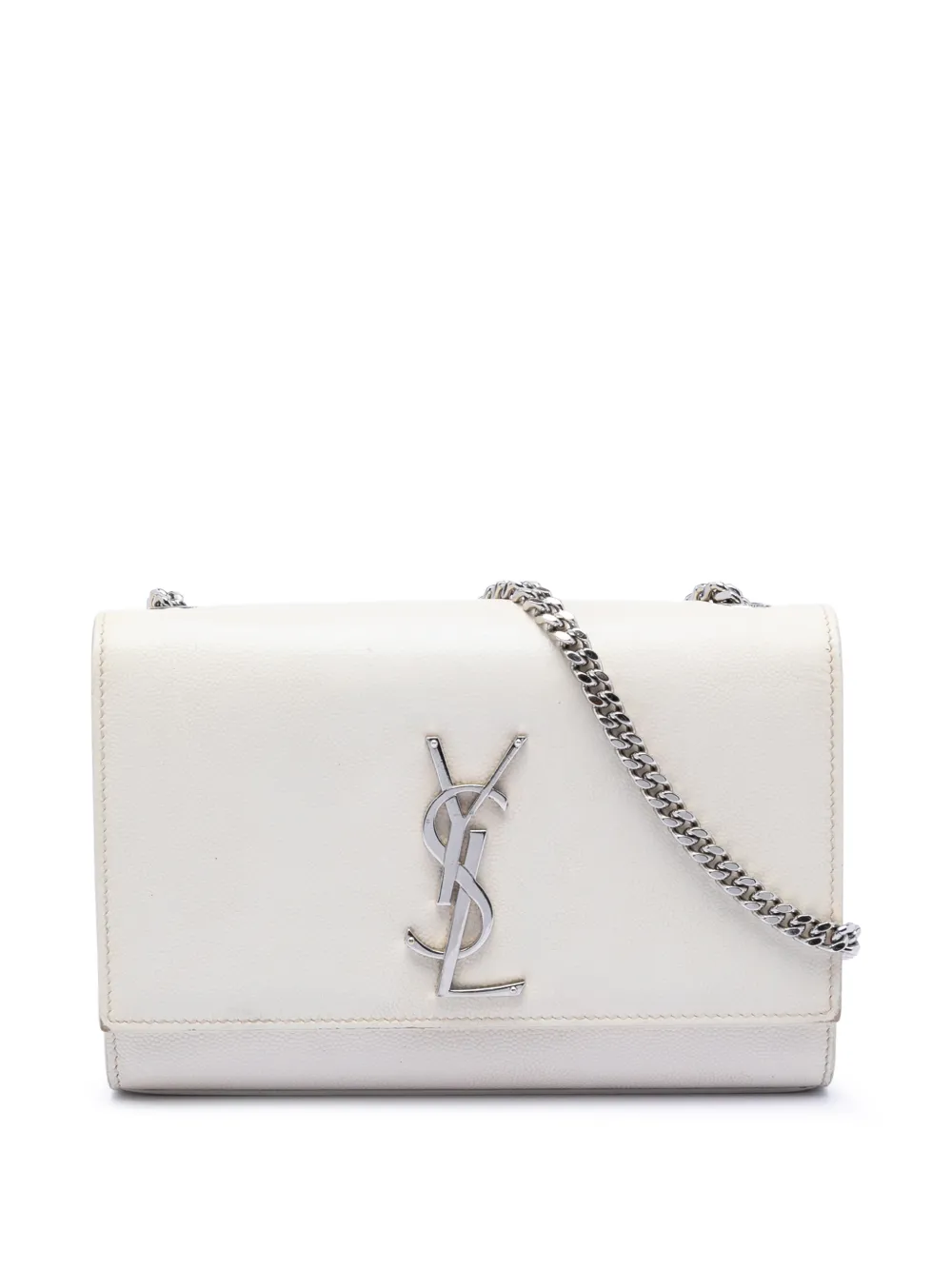 Saint Laurent Pre-Owned 2018 Small Grain De Poudre Monogram Kate crossbody bag - Bianco