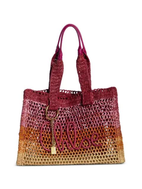 Chloé tote de rafia y crochet