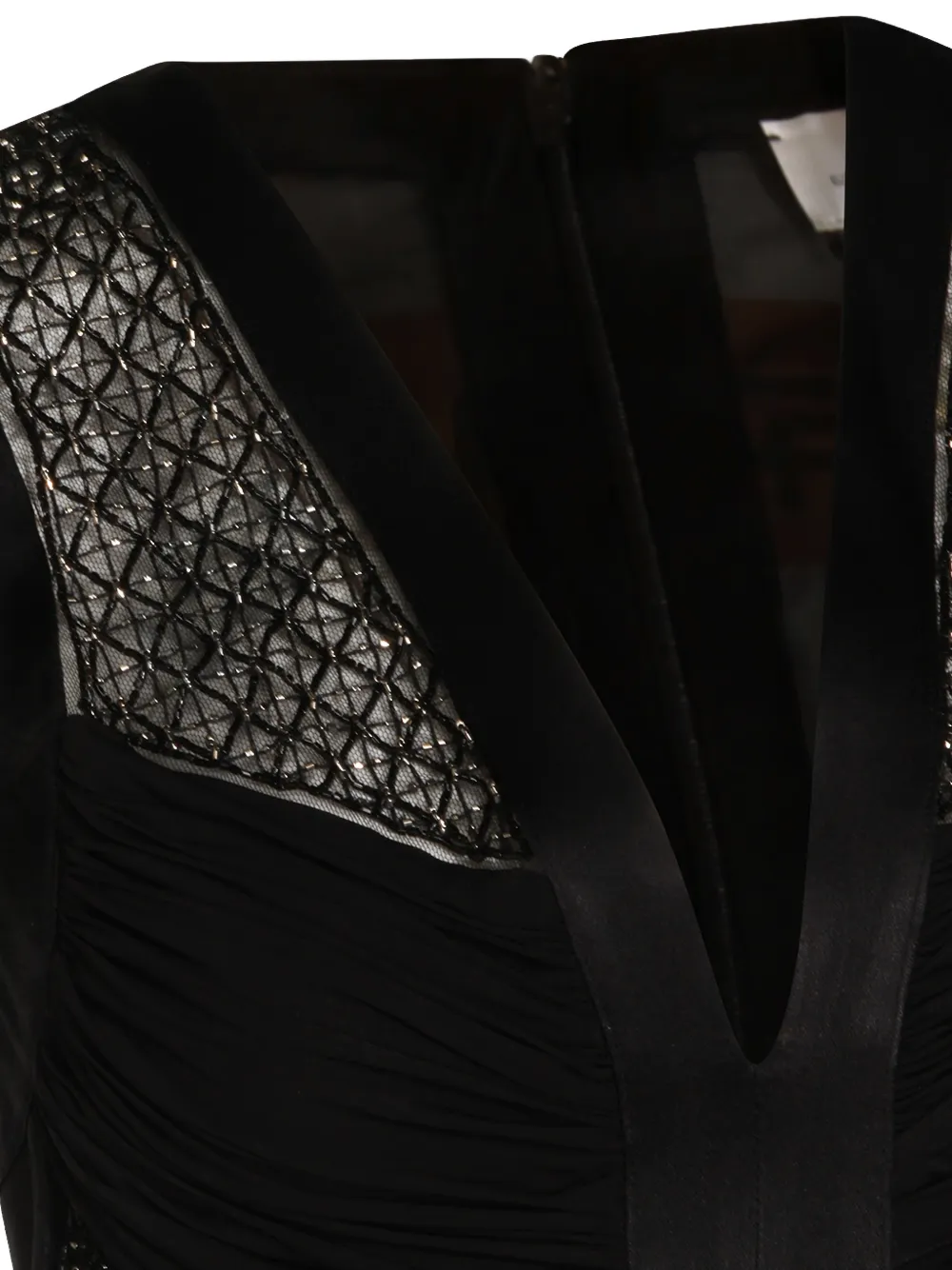 Elisabetta Franchi Maxi-jurk met ruches en kanten vlakken Zwart