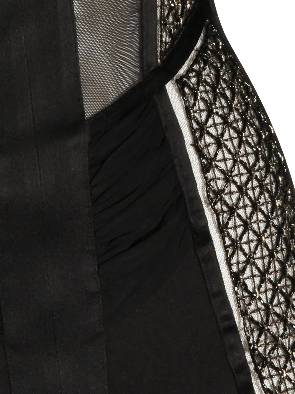 Elisabetta Franchi Maxi-jurk met ruches en kanten vlakken Zwart