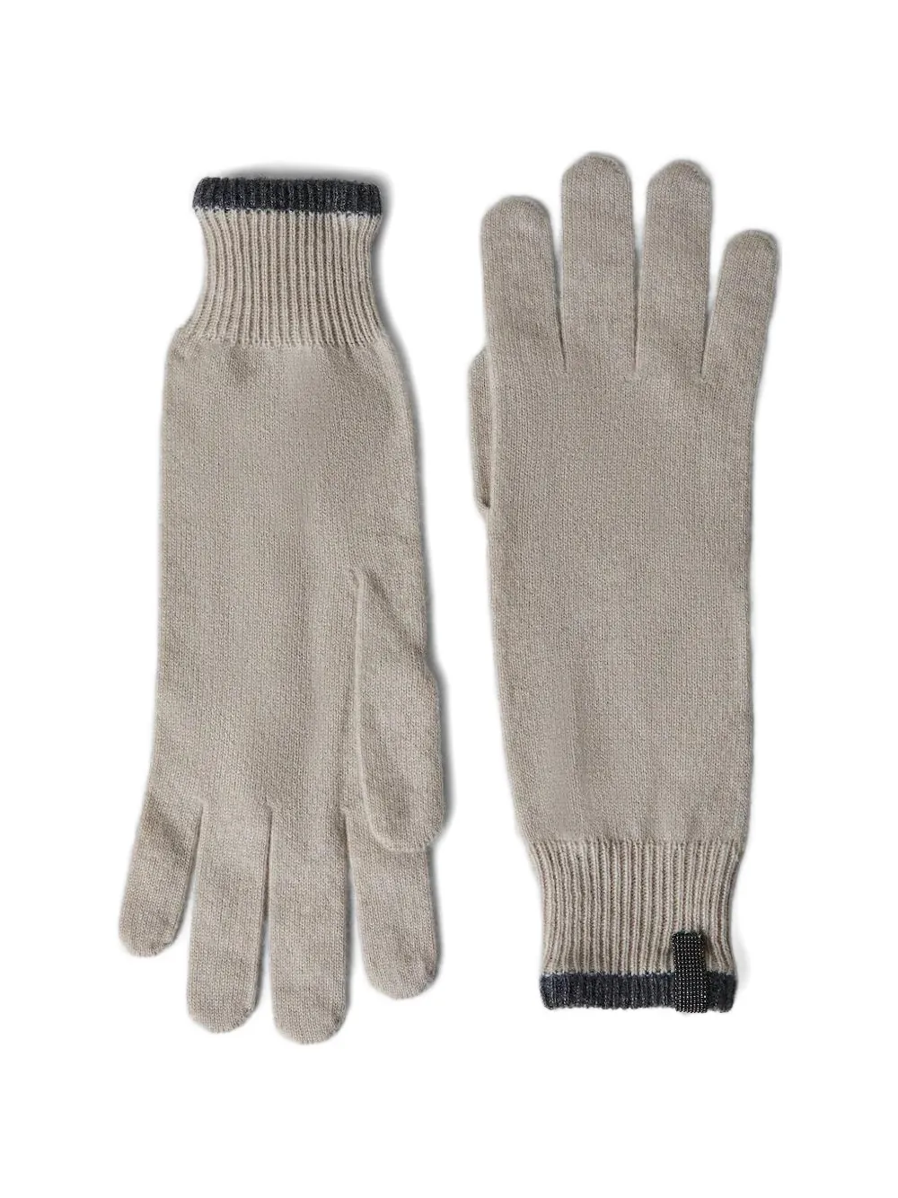 Brunello Cucinelli contrast-trim gloves - Nude
