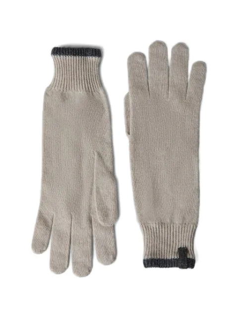 Brunello Cucinelli contrast-trim gloves