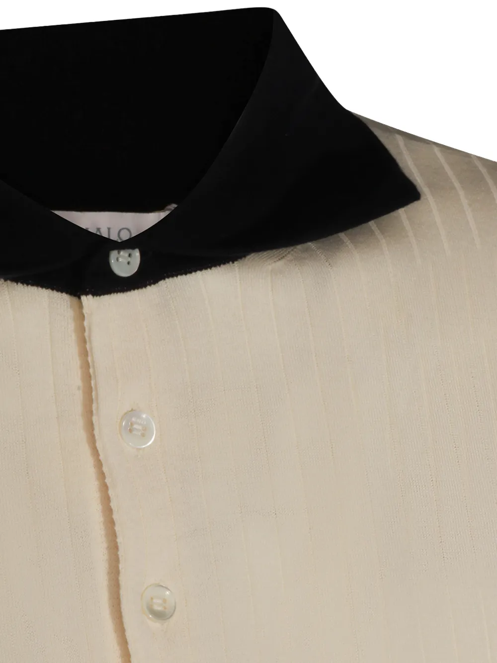 Malo Ribgebreid poloshirt Beige