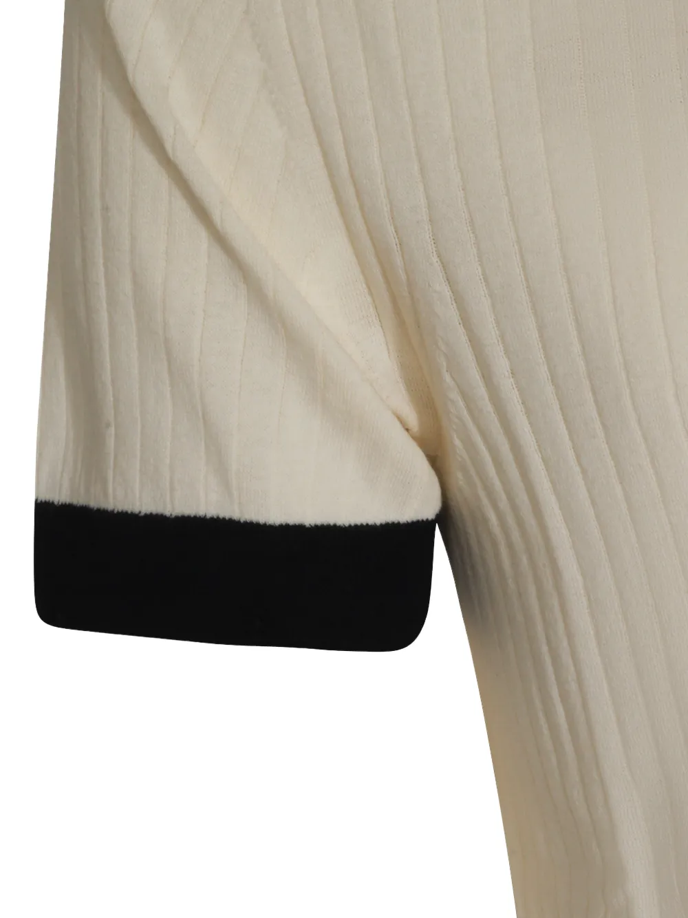 Malo Ribgebreid poloshirt Beige