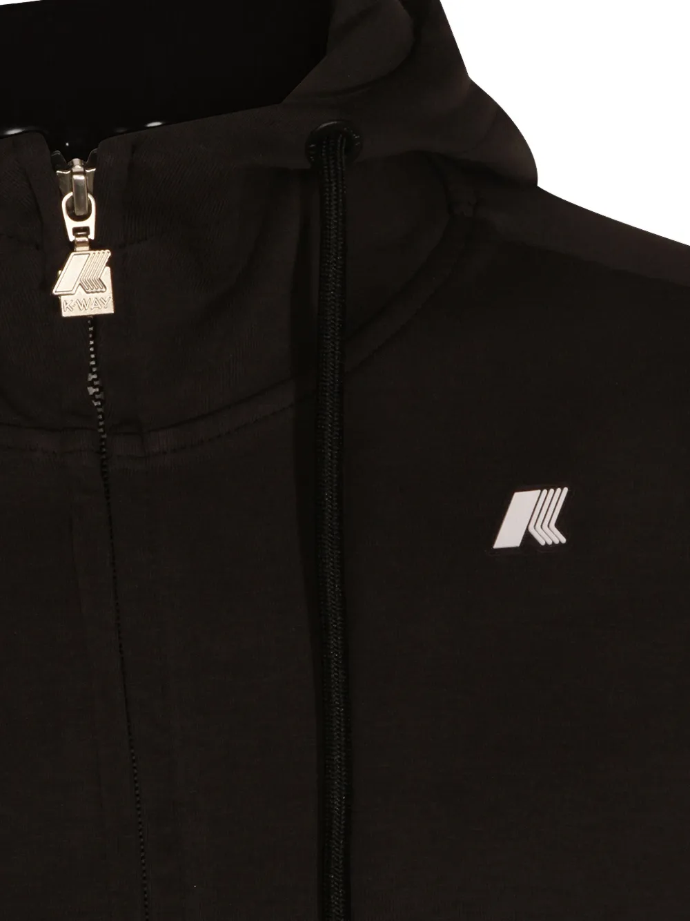 K-Way Anton hoodie met logopatch en rits Zwart