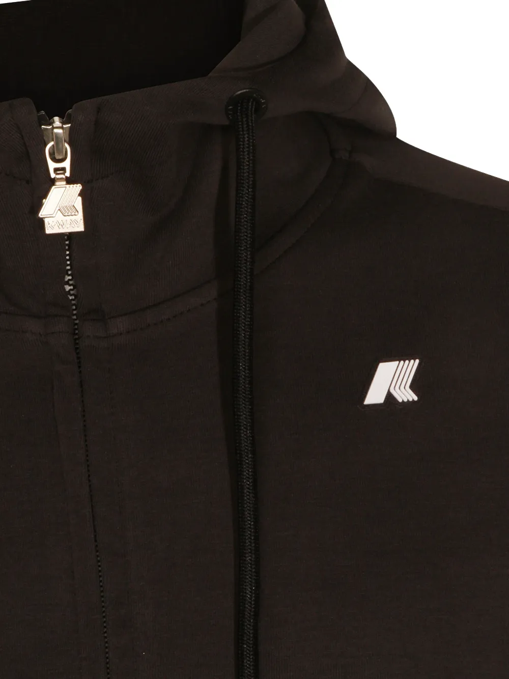 K-Way Anton hoodie met logopatch en rits Zwart