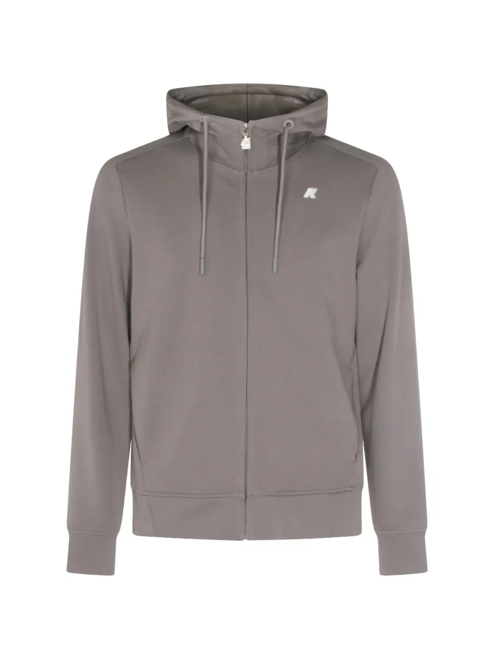 K-Way Anton logo-patch zip-up hoodie - Grigio
