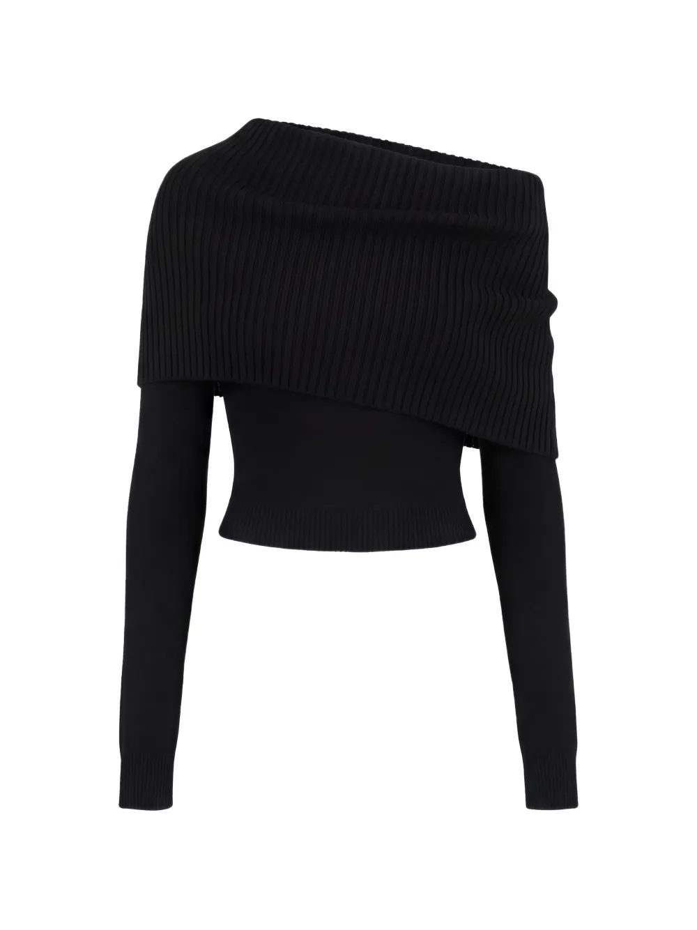 Monse fold-over backless sweater - Nero