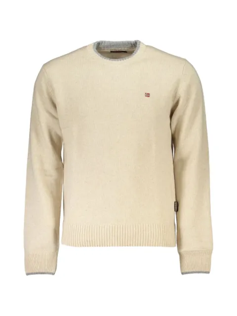 Napapijri logo-patch crew-neck sweater