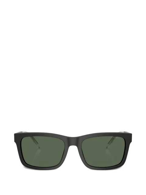 Emporio Armani logo-engraved rectangle-frame sunglasses