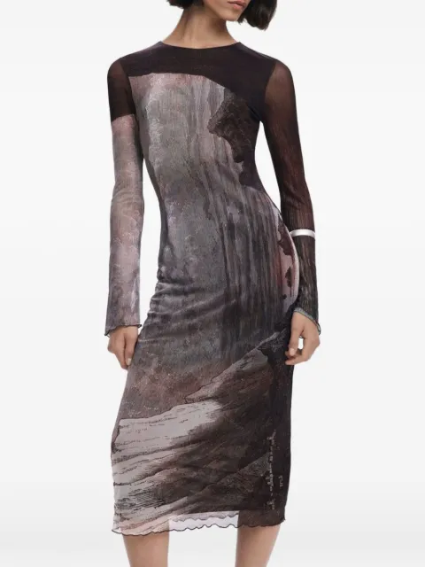 Desigual Brown Polyester Dress