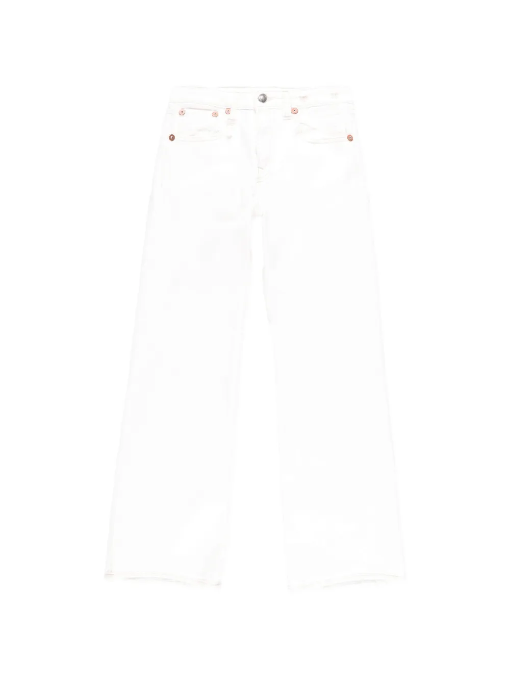R13 Jeans Joan crop svasati - Bianco
