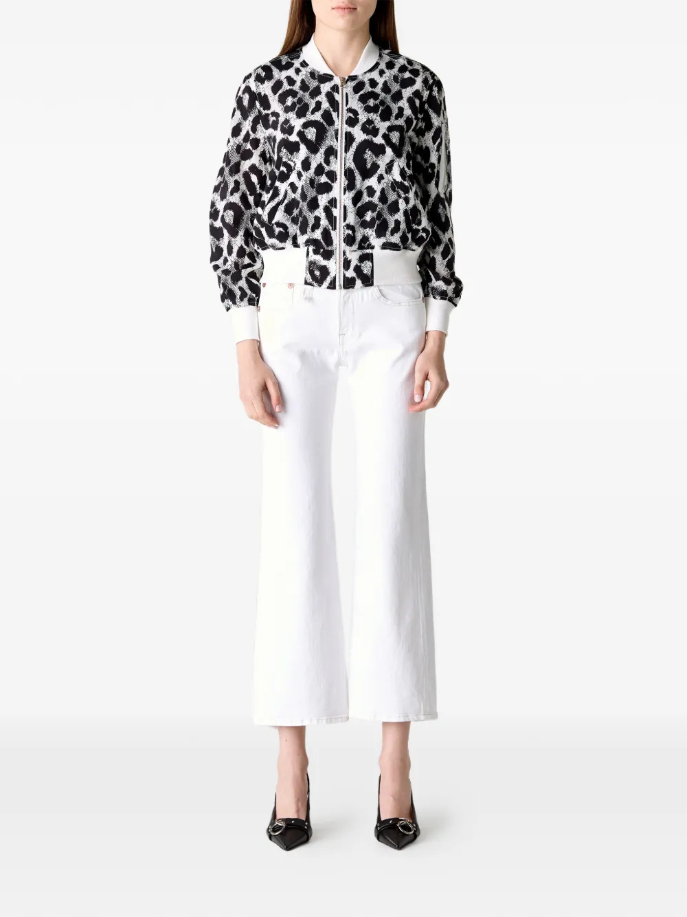 R13 Joan cropped flared jeans Wit