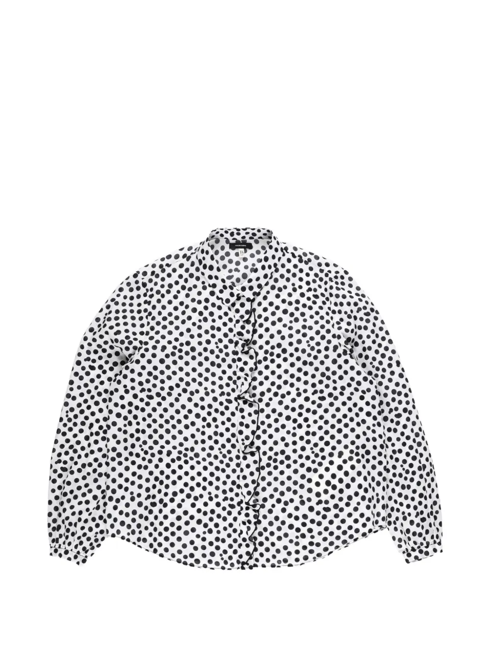 R13 polka-dot ruffled blouse - White