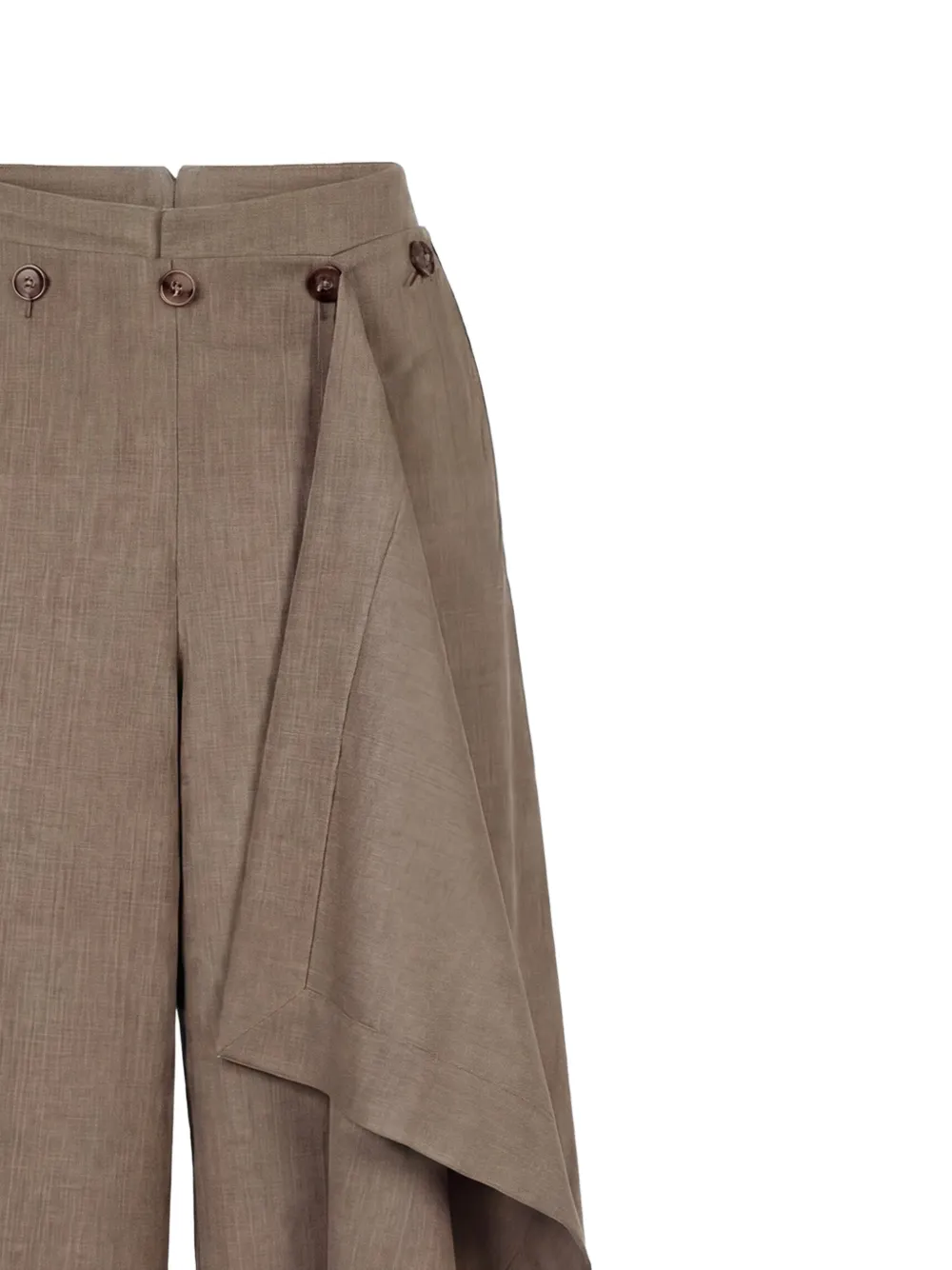 Monse Broek met cascade detail Bruin