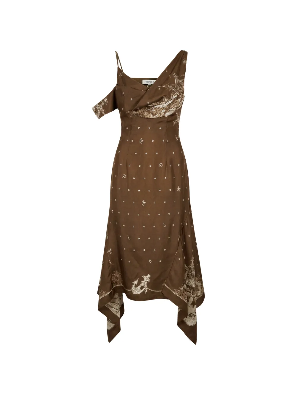 Monse printed silk dress - Marrone