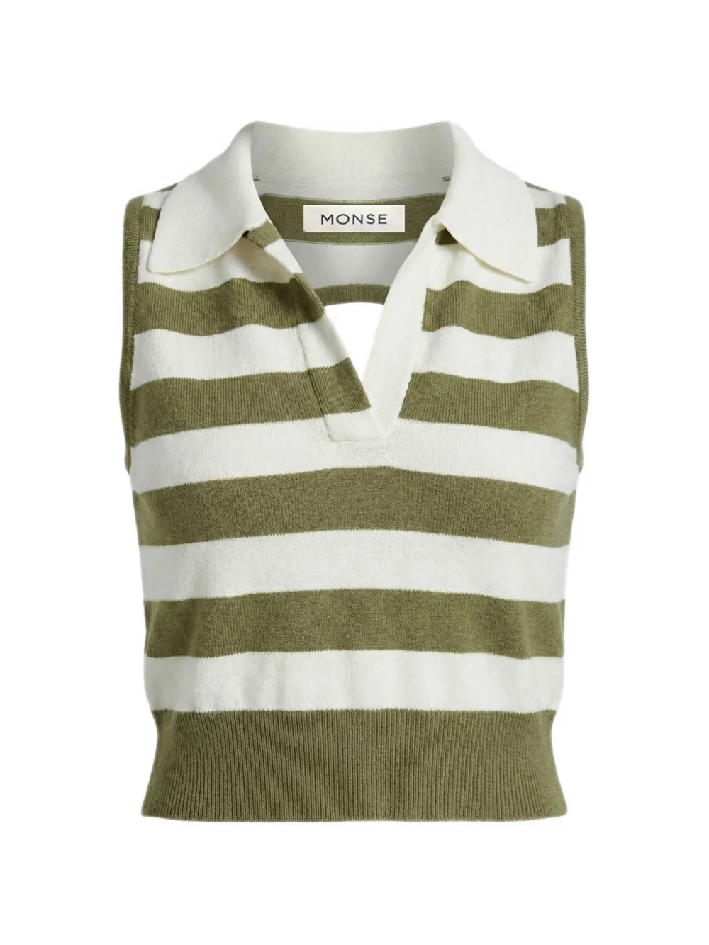Monse polo-collar striped top - Verde
