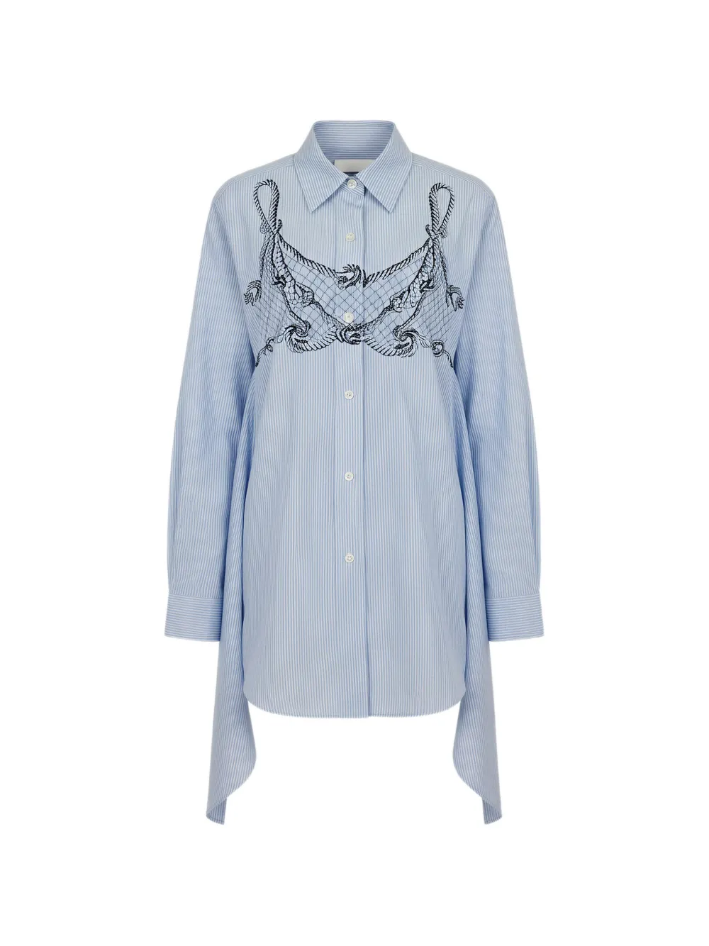 Monse rope-print striped dress - Blu