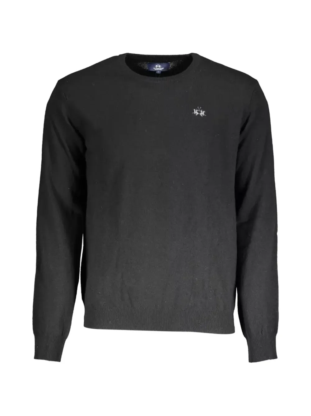 La Martina logo-embroidered merino wool sweater - Schwarz