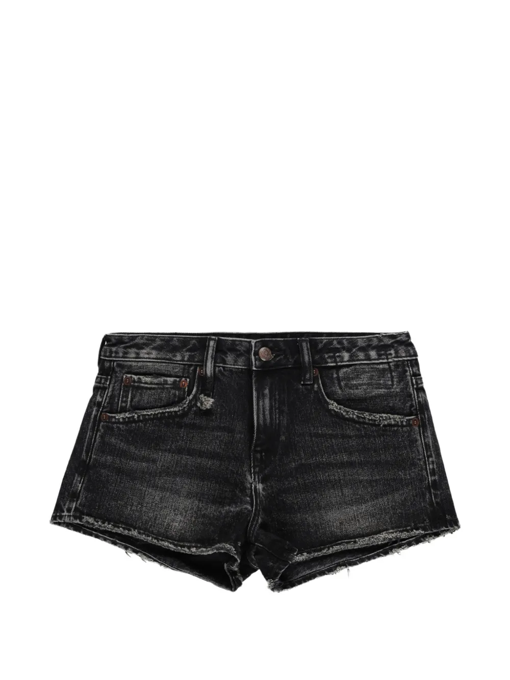 R13 Effie frayed-edge denim shorts - Schwarz