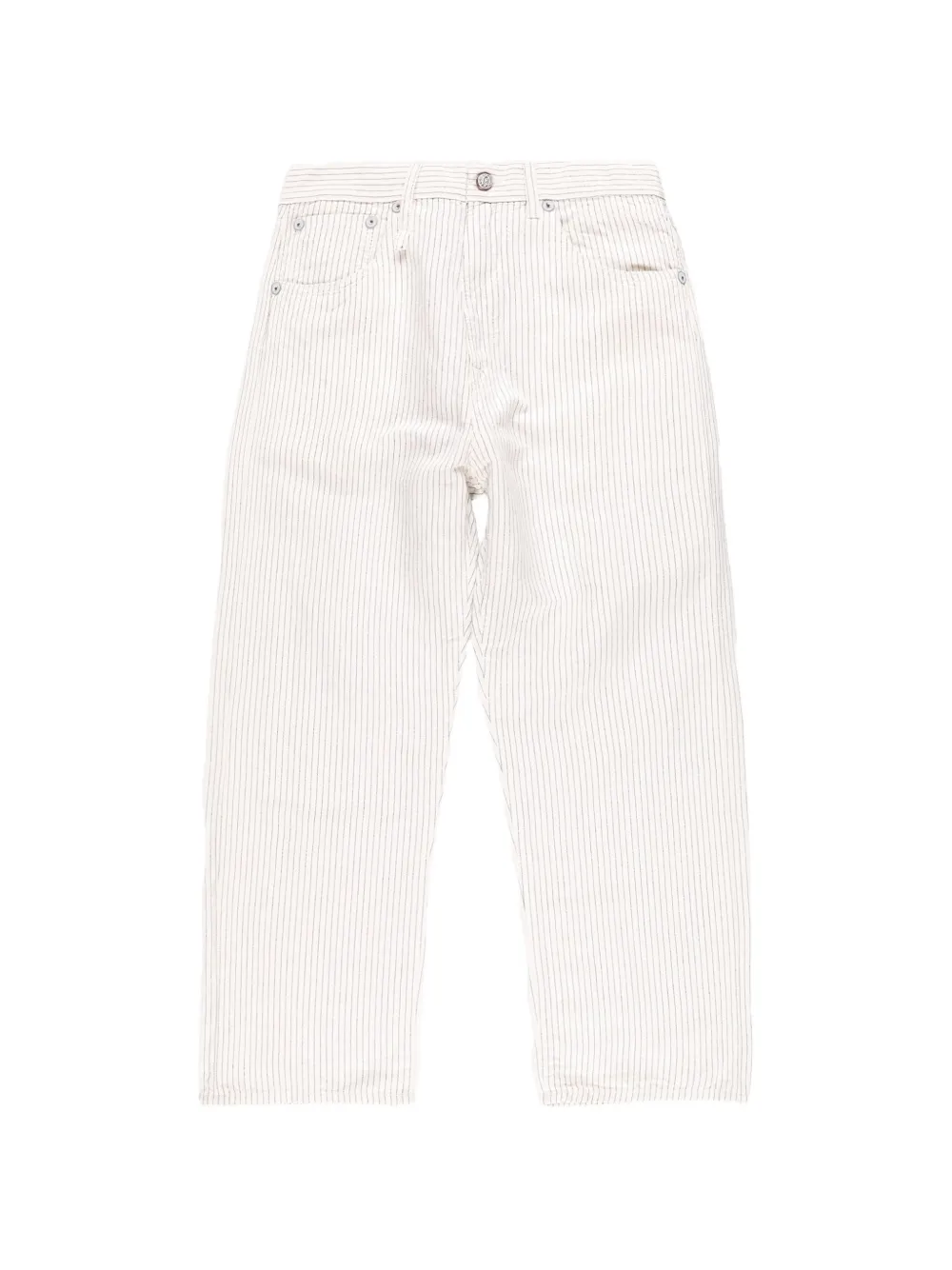 R13 X Boyfriend pinstripe-pattern five-pocket boyfriend jeans - White