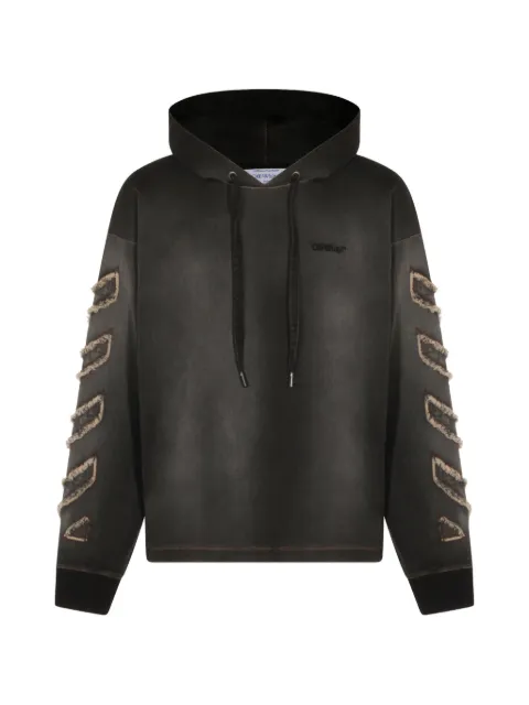 Off-White diagonals frayed hoodie