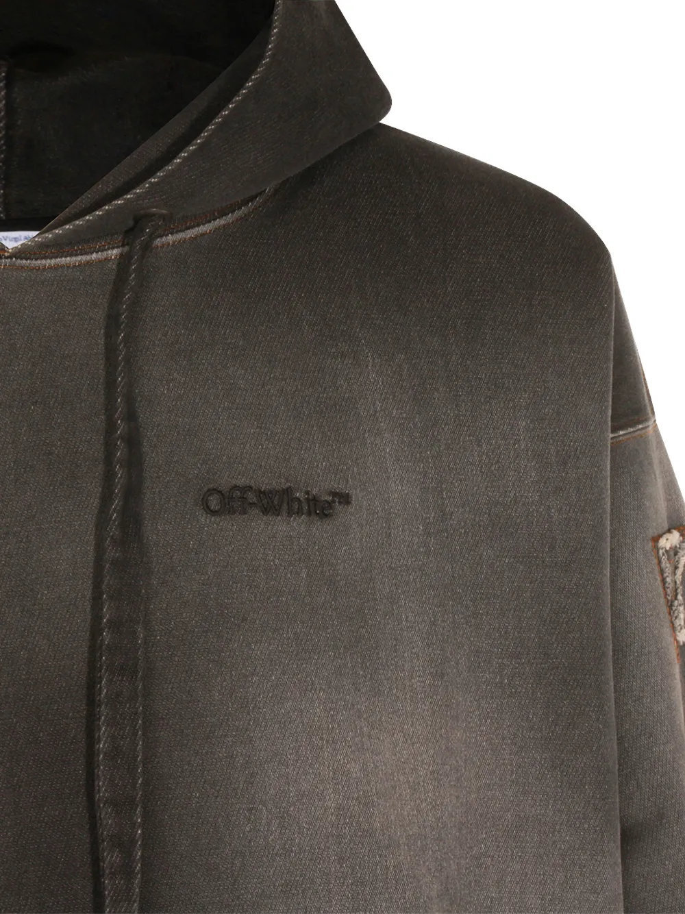 Off-White Hoodie met franje Grijs