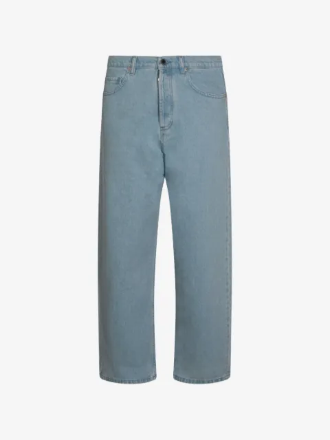 Maison Kitsuné logo-patch wide-leg jeans
