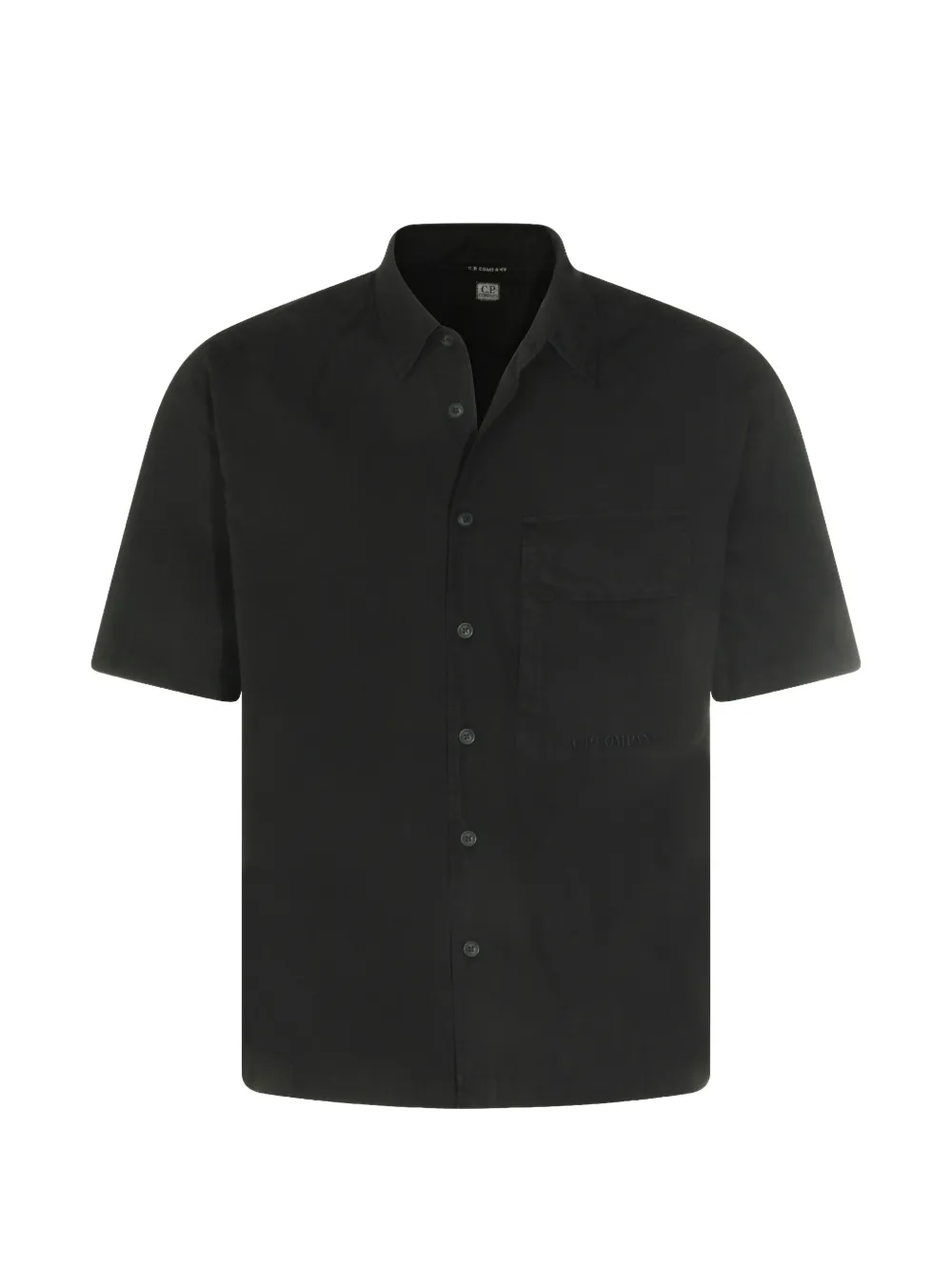 C.P. Company logo-embroidered chest-pocket shirt - Nero