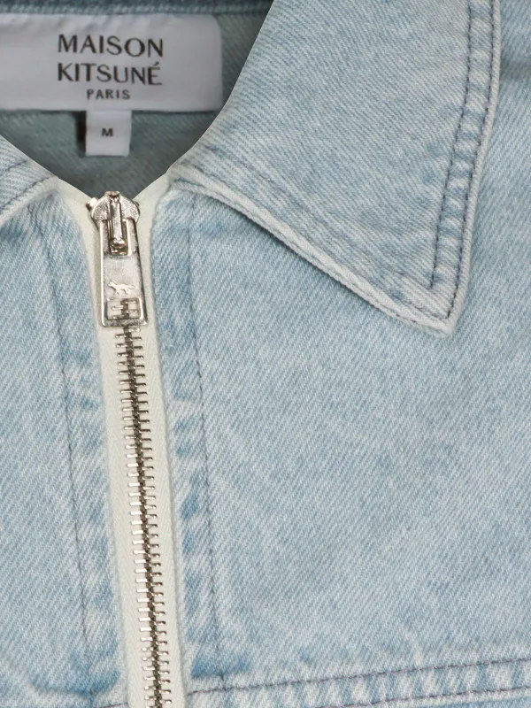 Maison Kitsuné zip-up Denim Jacket | Blue | FARFETCH IN