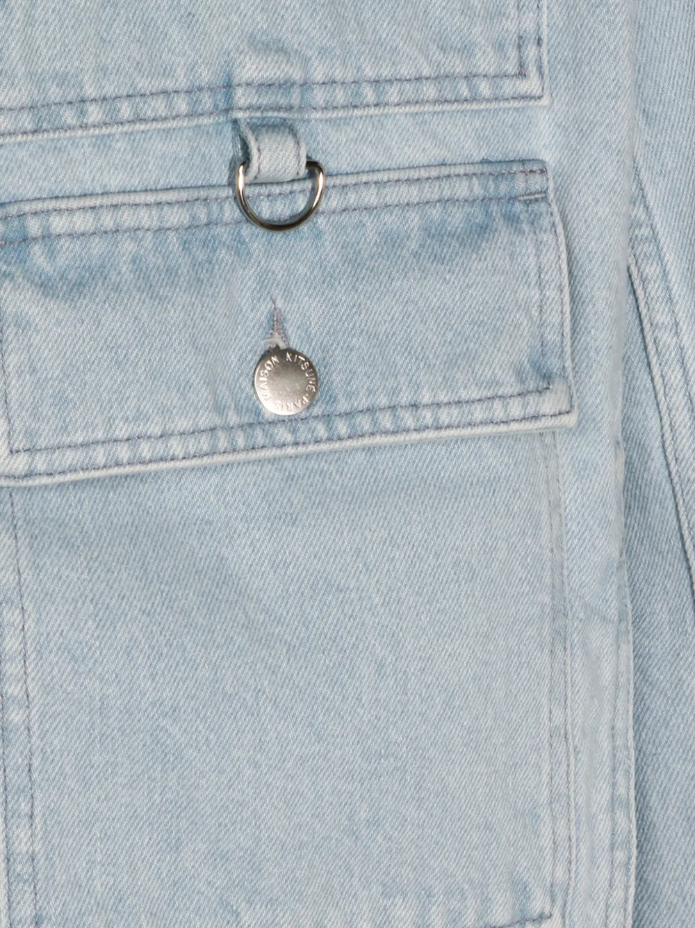 Maison Kitsuné Denim jack met rits Blauw