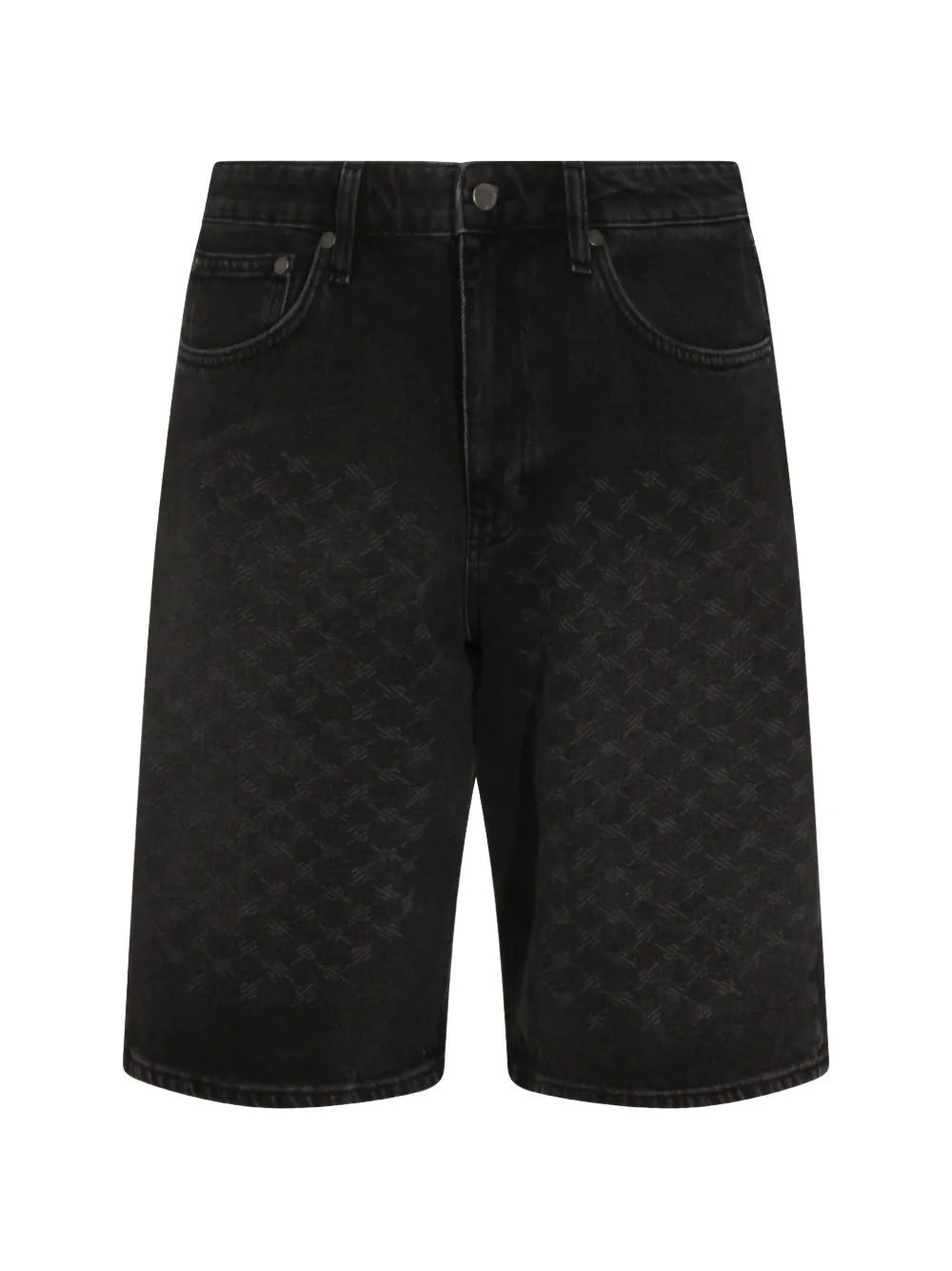 Daily Paper logo-monogram denim shorts - Grigio