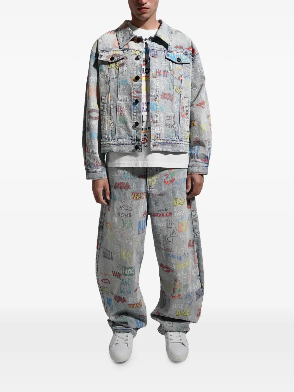 Haculla Denim jack met logoprint Blauw