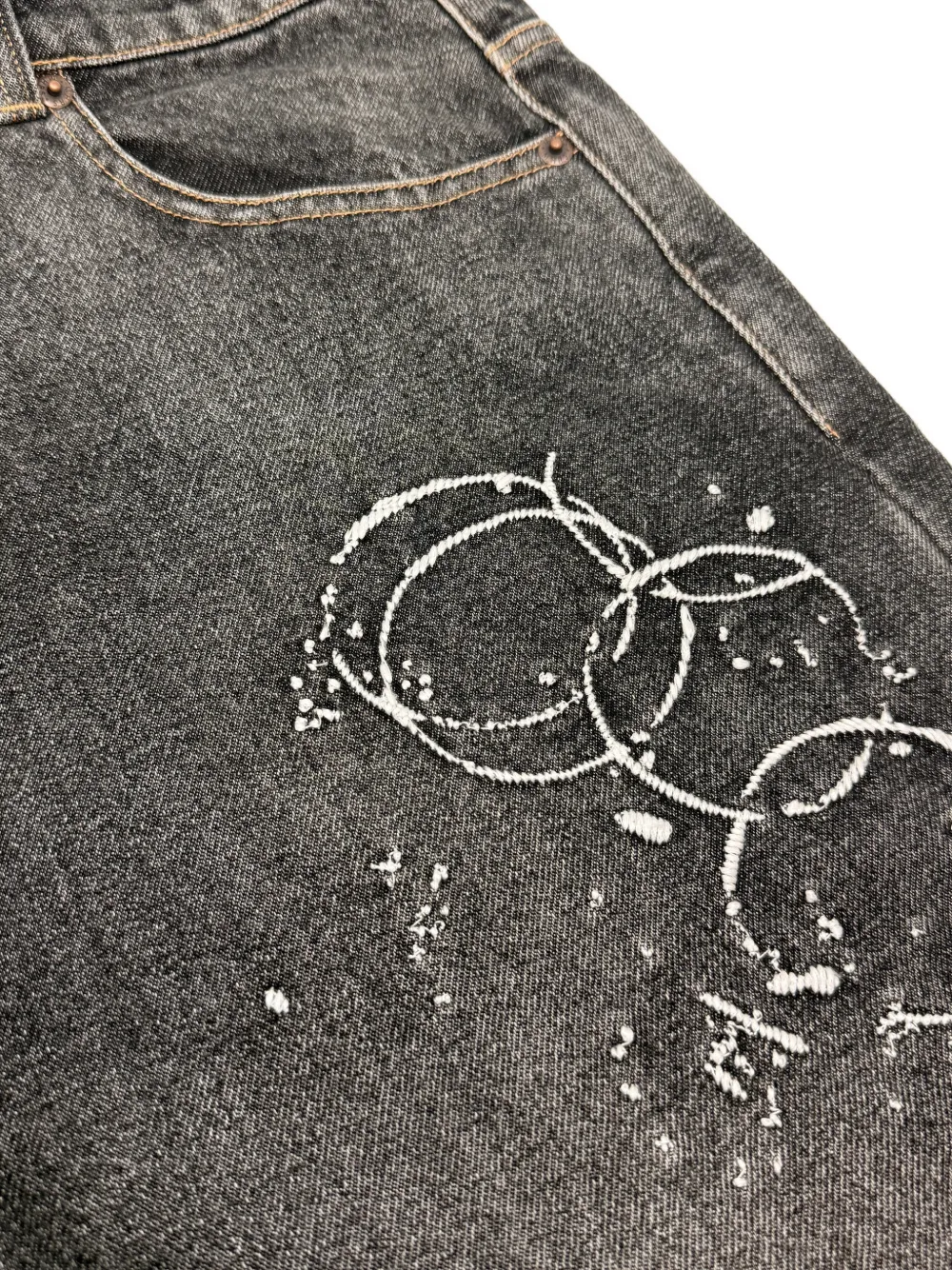 Mostly Heard Rarely Seen Jeans met verfspatten Zwart