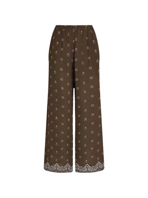Triya Calça wide leg Lua com estampa de bandana