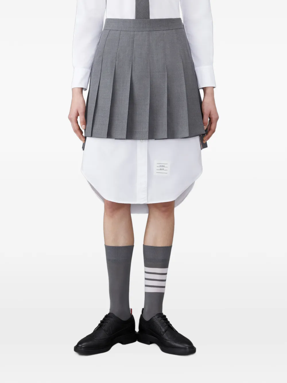 Thom Browne Super 120's pleated skirt - Grigio