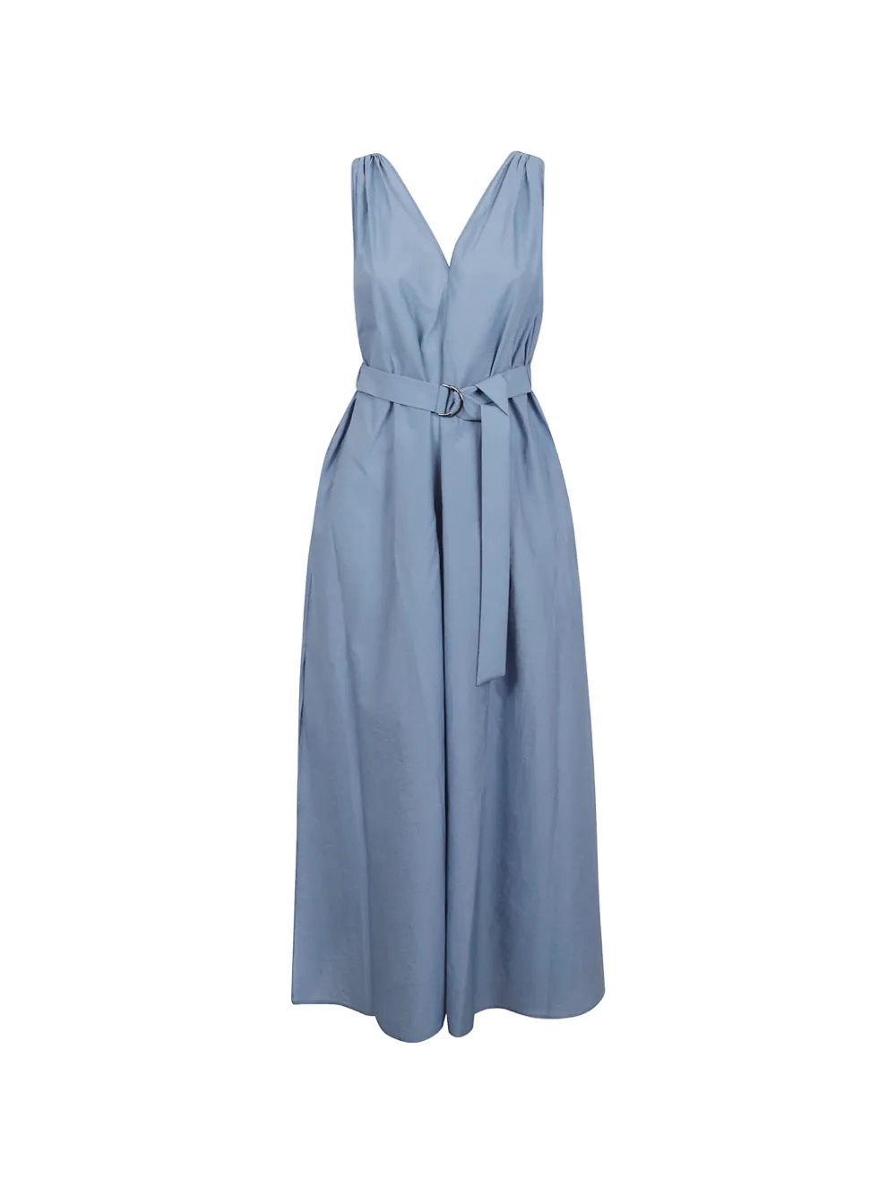 Brunello Cucinelli belted V-neck midi dress - Blau