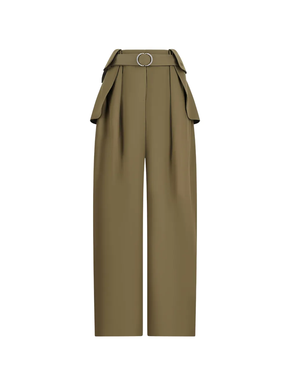 LOEWE belted pleated cargo-pants - Green