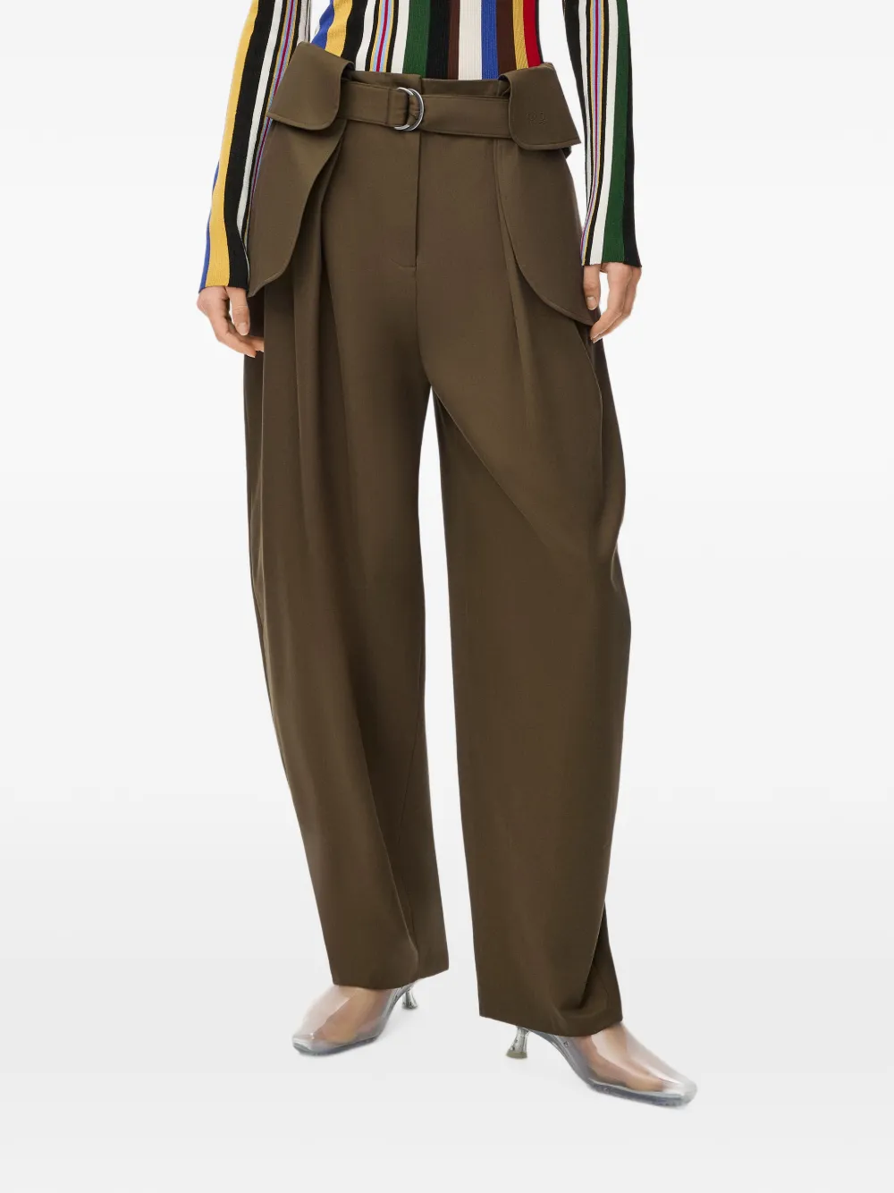LOEWE Geplooide cargo broek met ceintuur Groen