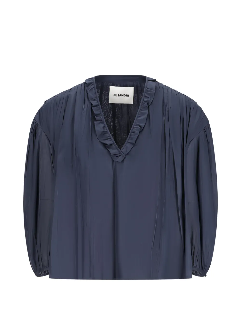 Jil Sander ruffled pleated blouse - Blu