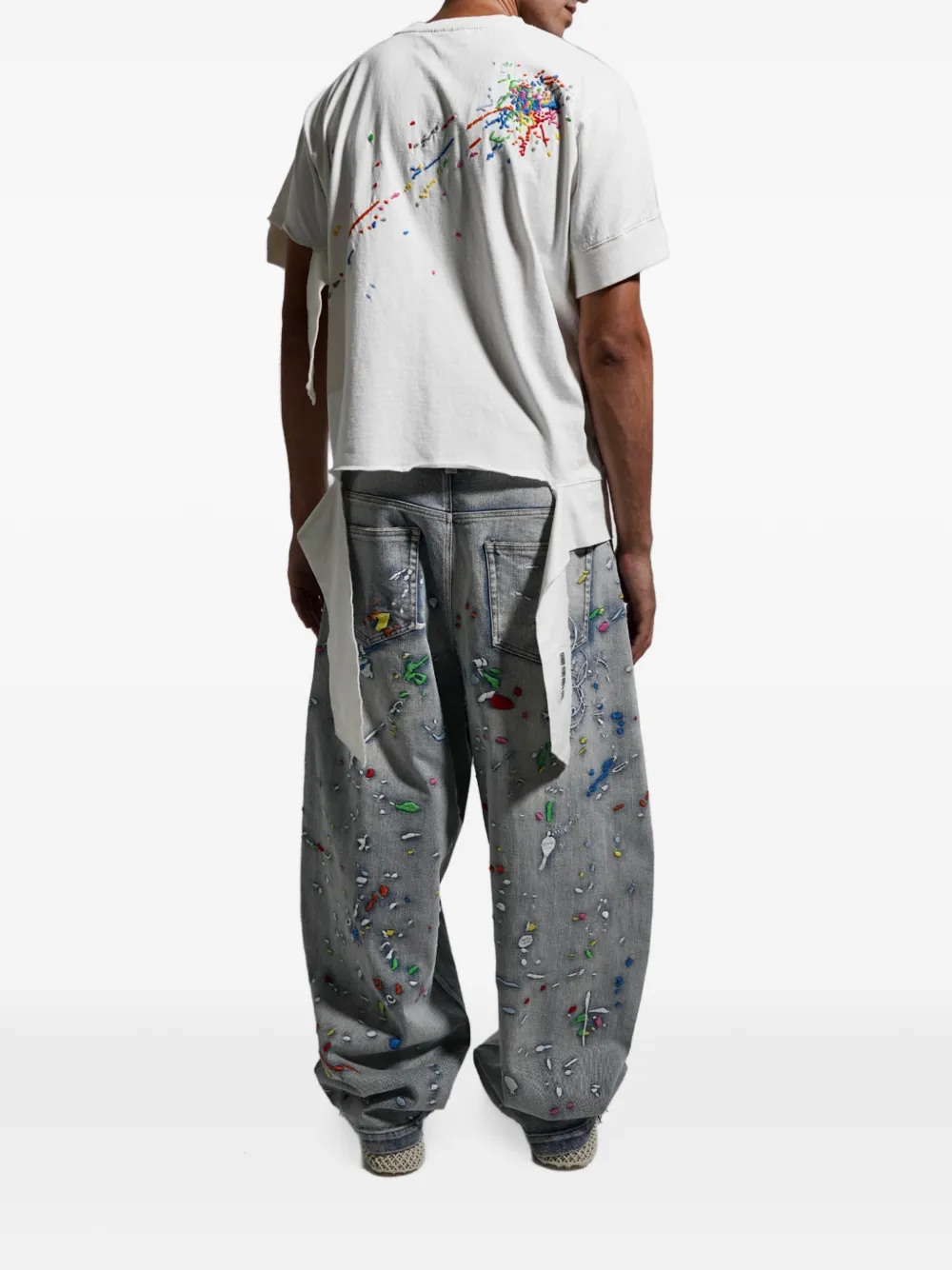 Mostly Heard Rarely Seen Gedeconstrueerd T-shirt met borduurwerk Wit