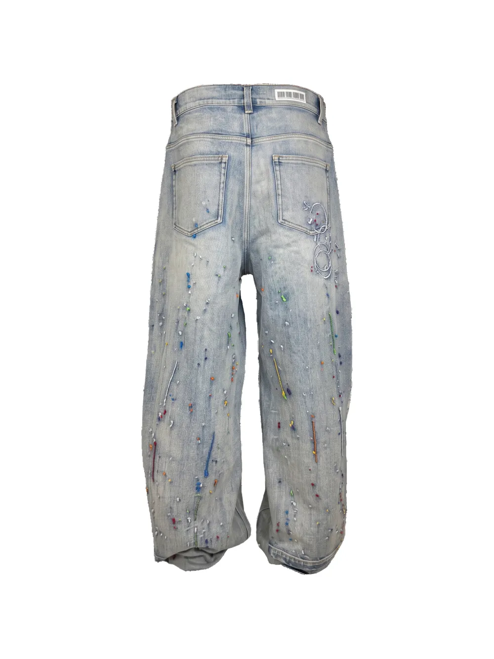 Mostly Heard Rarely Seen Jeans met wijde pijpen en verfborduurwerk Blauw