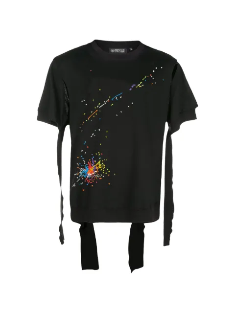 Mostly Heard Rarely Seen embroidered deconstructed T-shirt