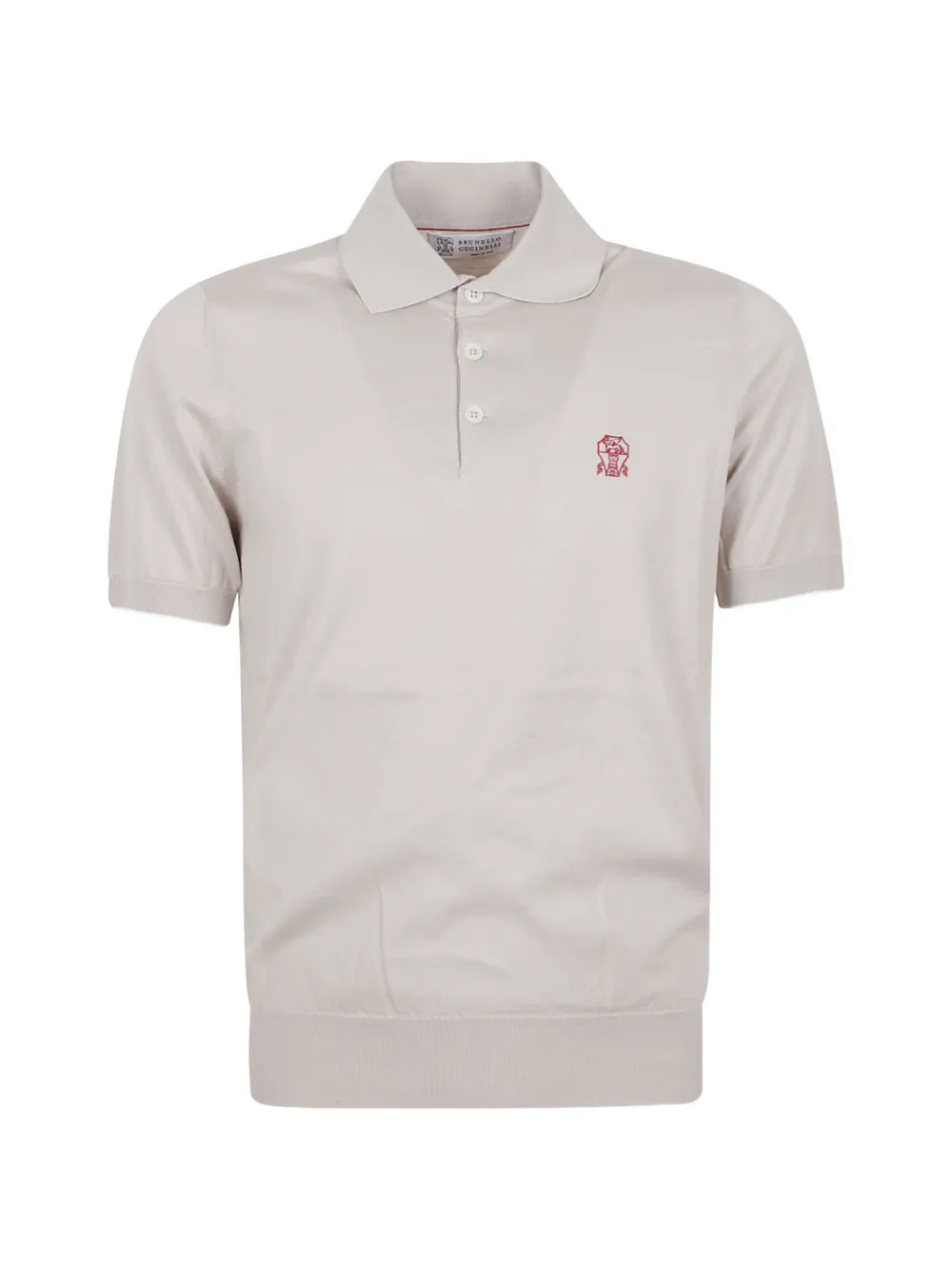 Brunello Cucinelli embroidered-logo polo shirt - Toni neutri