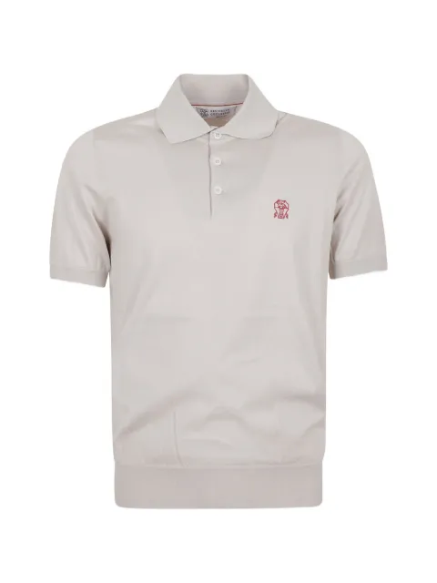 Brunello Cucinelli embroidered-logo polo shirt
