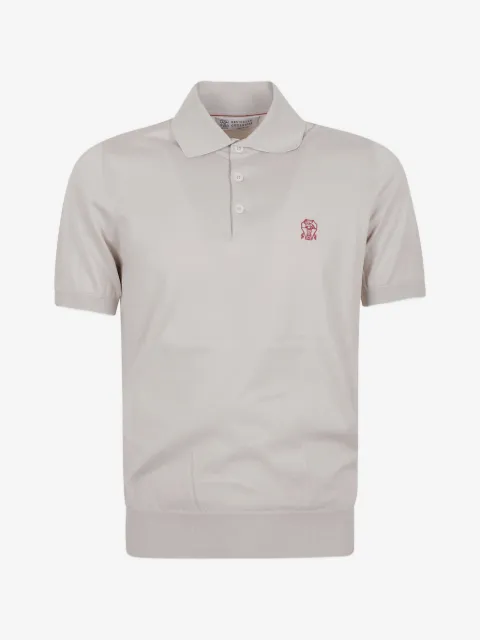Brunello Cucinelli embroidered-logo polo shirt
