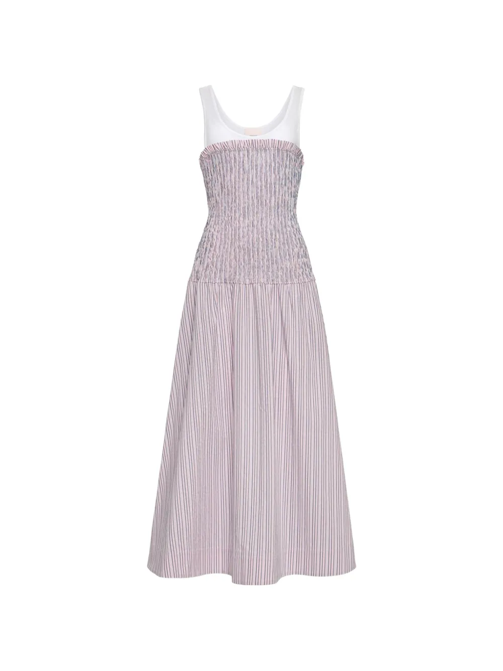 Cinq A Sept Sophie Maggy shirred striped dress - Neutrals