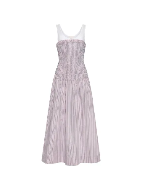 Cinq A Sept Sophie Maggy shirred striped dress